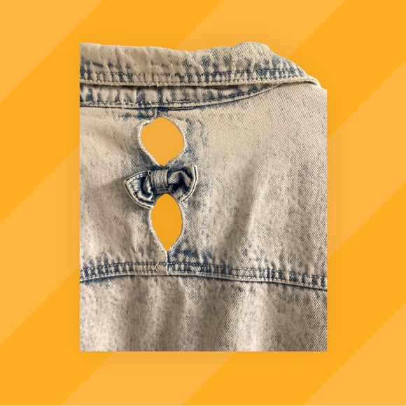 Vintage Stefano WorldWide Acid washed Oversized cropped jean jacket - Picture 3 of 5